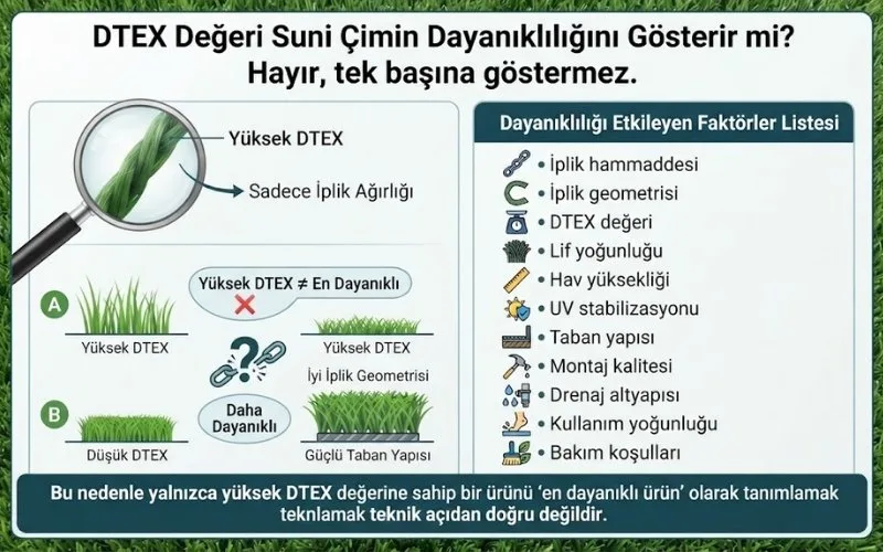 DTEX Değeri Suni Çimin Dayanıklılığını Gösterir mi
