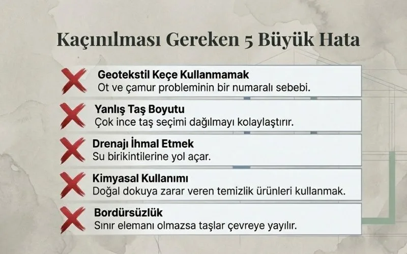 En Sık Yapılan Çakıl Taşı Bakım Hataları