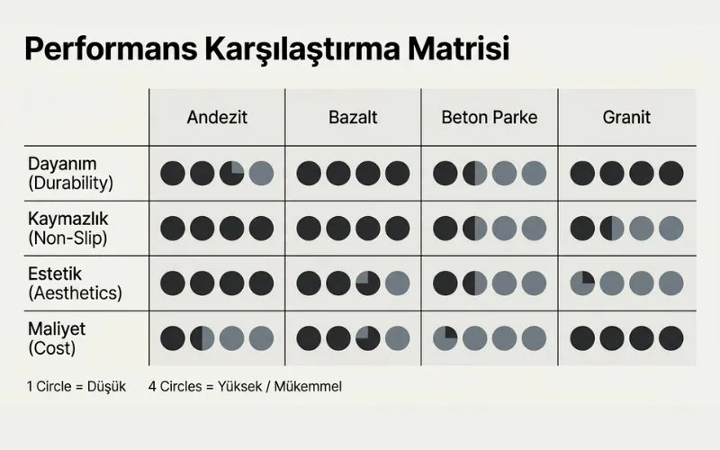 Karşılaştırmalı Tablo Bahçe Döşeme Taşları