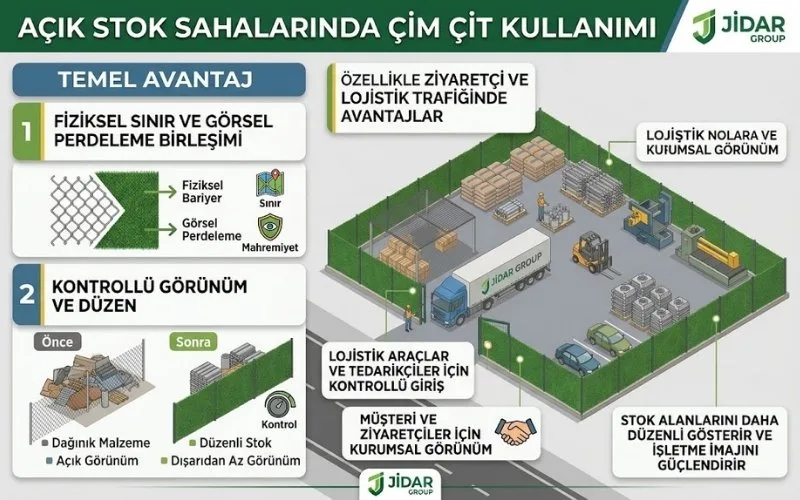 Açık Stok Sahalarında Çim Çit Kullanımı