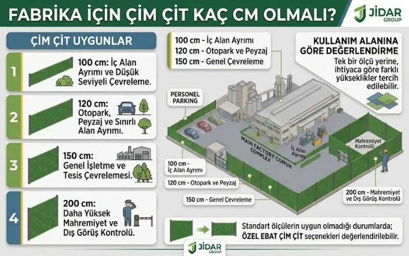 Fabrika İçin Çim Çit Kaç cm Olmalı