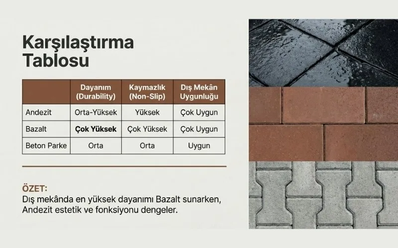 Taş Türlerine Göre Dayanım Karşılaştırması