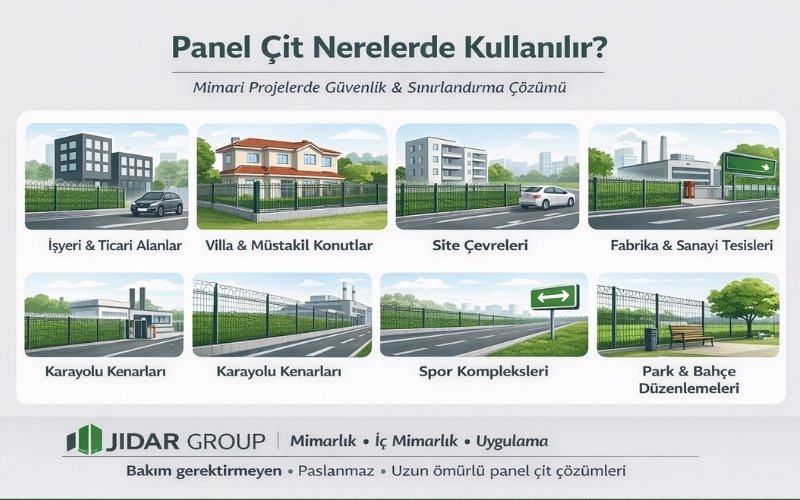 panel çit nerelerde kullanılır