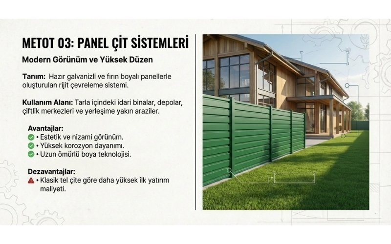 Tarla Etrafı Çevirme Yöntemleri 6 Panel Çit ile Tarla Çevirme