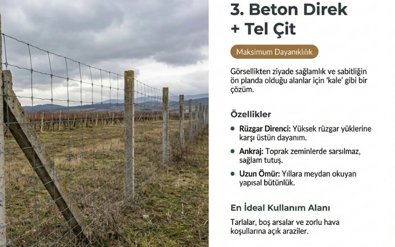 Beton Direk + Tel Çit