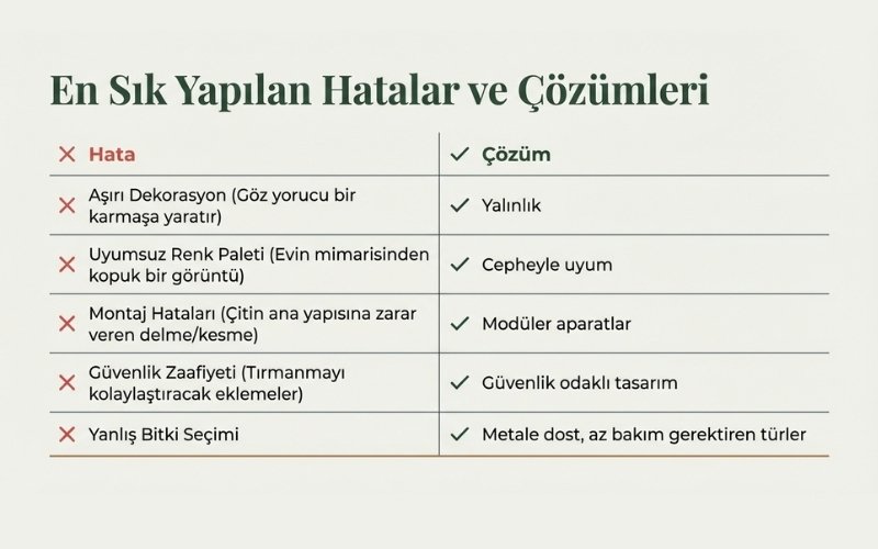 En Sık Yapılan Bahçe Çit Dekorasyon Hataları