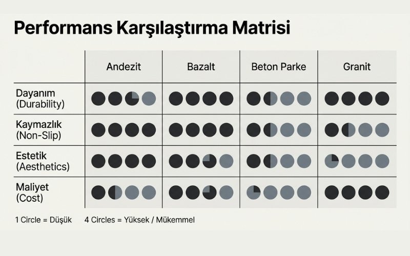 Karşılaştırmalı Tablo Bahçe Döşeme Taşları
