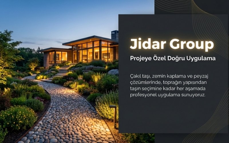 bahçe çakıl taşı döşeme