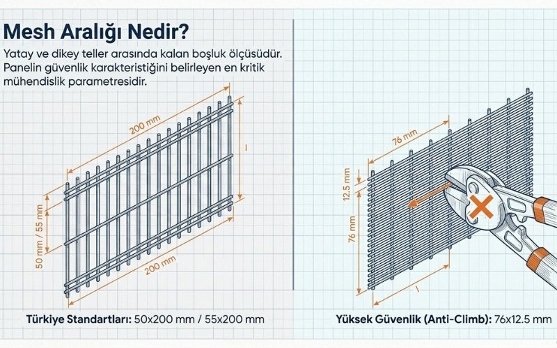 Panel Çitlerde Çit Aralığı
