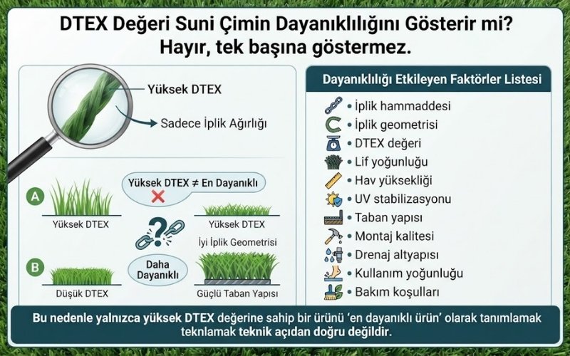 DTEX Değeri Suni Çimin Dayanıklılığını Gösterir mi