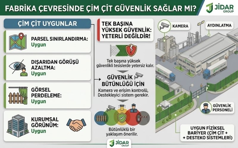 Fabrika ve İşletme Çevresinde Çim Çit Kullanımı 23 Fabrika Çevresinde Çim Çit Güvenlik Sağlar mı