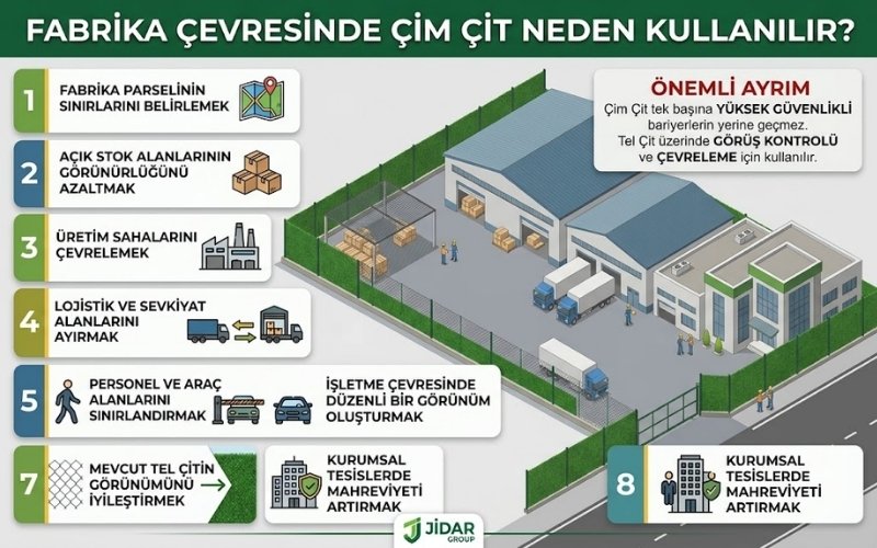 Fabrika ve İşletme Çevresinde Çim Çit Kullanımı 20 Fabrika Çevresinde Çim Çit Neden Kullanılır