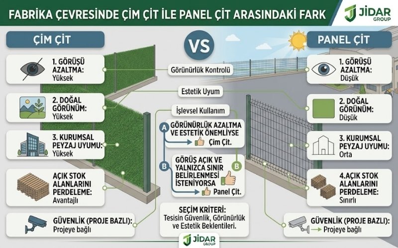 Fabrika ve İşletme Çevresinde Çim Çit Kullanımı 26 Fabrika Çevresinde Çim Çit ile Panel Çit Arasındaki Fark