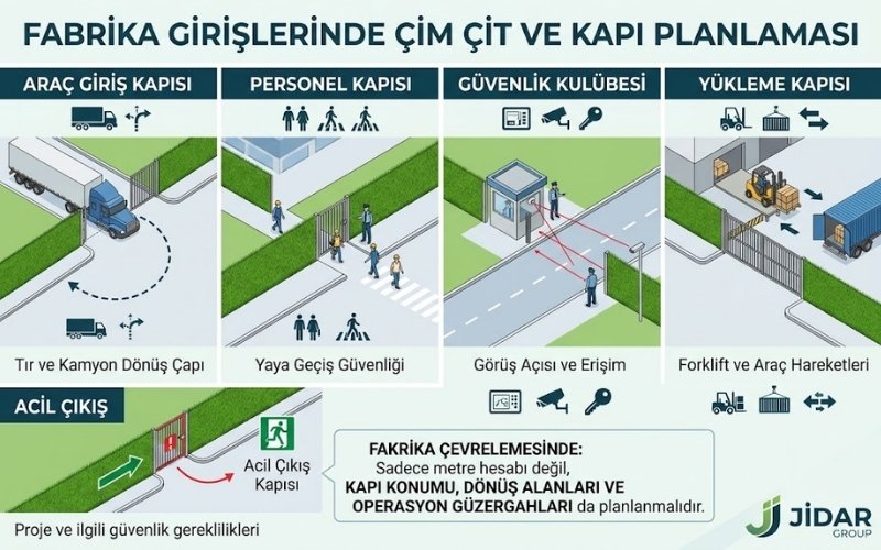Fabrika ve İşletme Çevresinde Çim Çit Kullanımı 28 Fabrika Girişlerinde Çim Çit ve Kapı Planlaması