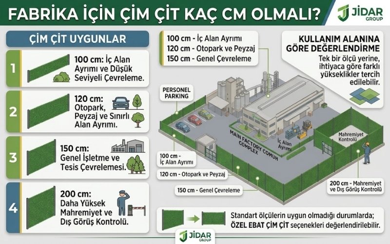 Fabrika ve İşletme Çevresinde Çim Çit Kullanımı 24 Fabrika İçin Çim Çit Kaç cm Olmalı