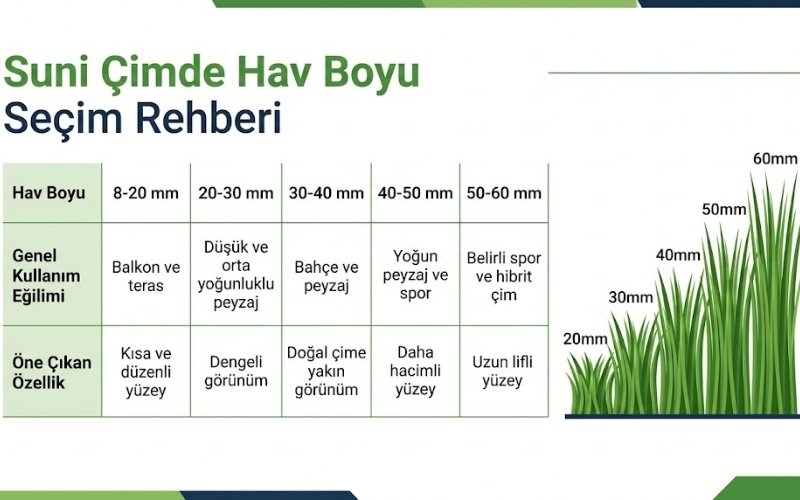 Suni Çim Kaç mm Olmalı? 17 Suni Çimde Hav Boyu Nedir